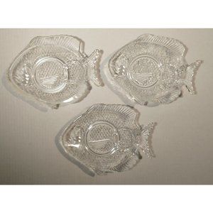 Clear Glass Fish Shape Appetizer Plates without Dipping Cups Set of 3 8 …